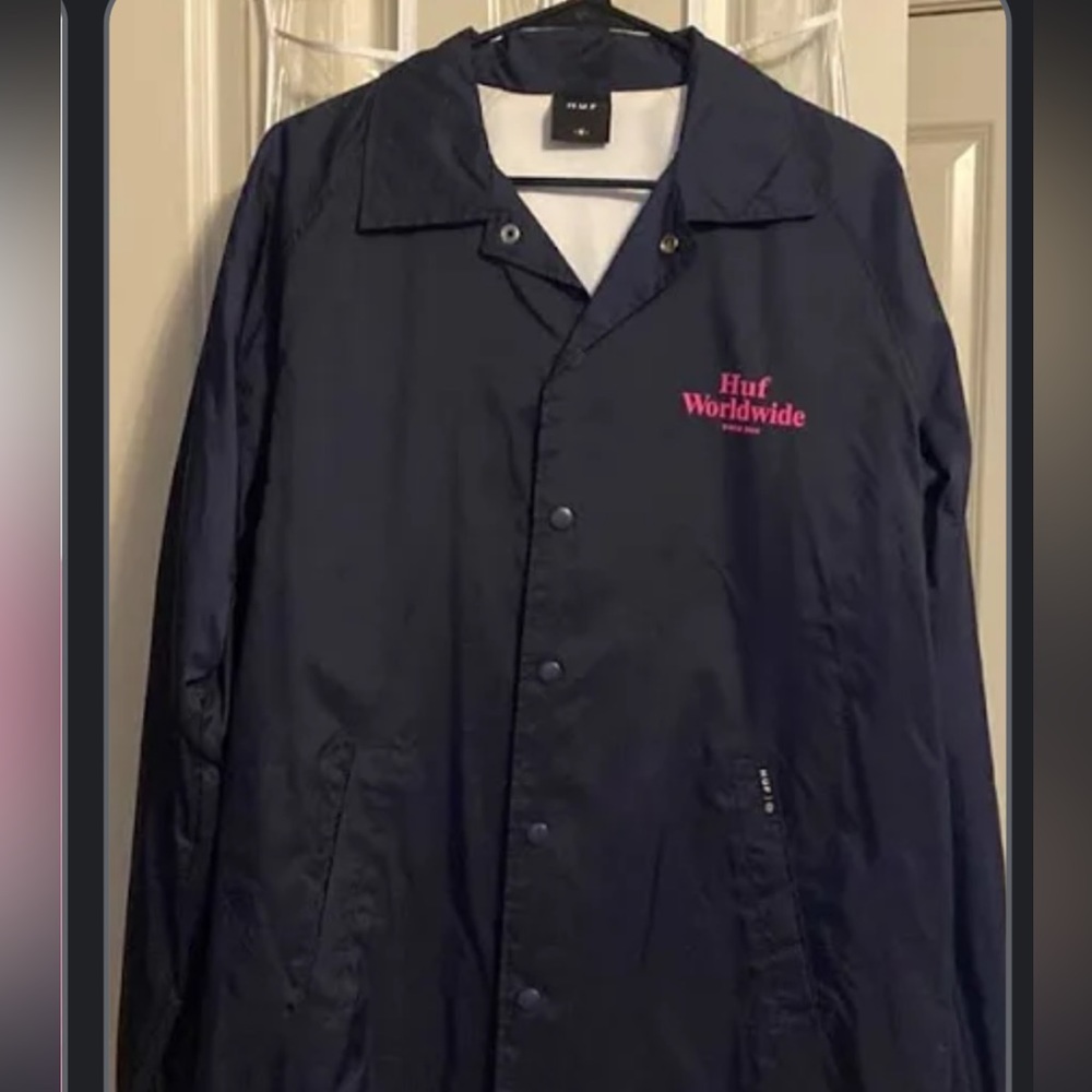 HUF Navy and Pink Windbreaker